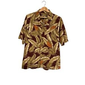 Tori Richard Hawaiian Button Up Shirt Mens XL Red Floral‎ Short Sleeve Y2K